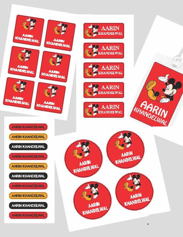 Assorted Shapes Waterproof Labels - Mickey Mouse Theme - Chatterbox Labels