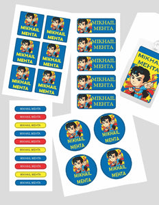 Assorted Shapes Waterproof Labels - Superman Theme - Chatterbox Labels