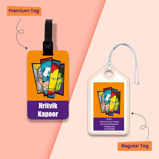 Personalized Bag Tags for Kids - Avengers Design - Chatterbox Labels - Bag Tags