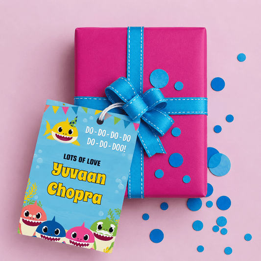 Personalised Gift tags / Gift Stickers - Baby Shark Design - Chatterbox Labels - Gift Tags