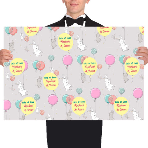 Personalised Gift Wrapping Paper - Bunny Theme