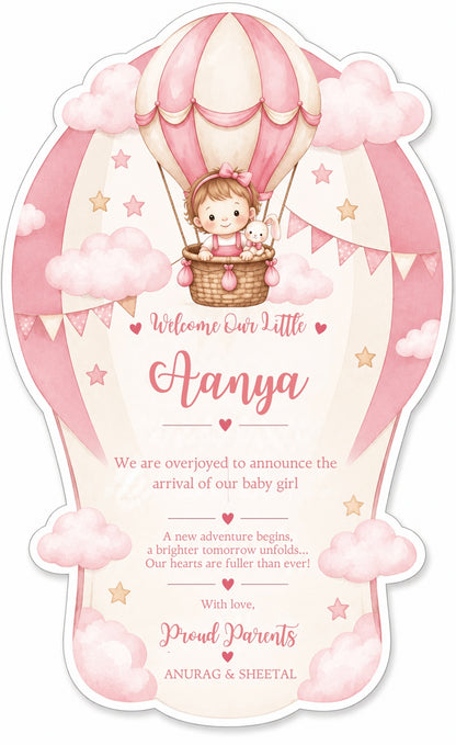 Baby Shower & Birth Announcement Gift Tags in a hotair balloon design