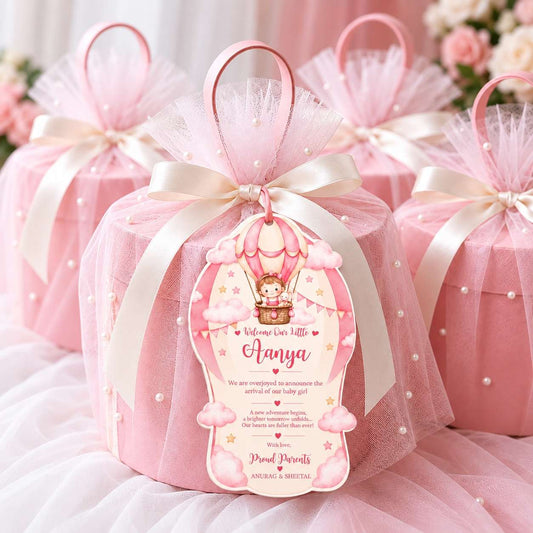 Birth Announcement Gift Tags & Gift Labels Hot-Air Balloon Design