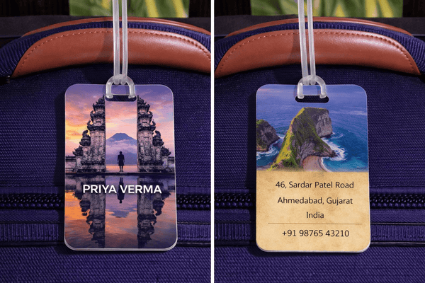 Personalised Luggage Tags - Bali Design - Chatterbox Labels - Luggage Tags