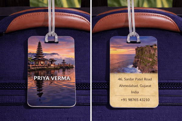 Personalised Luggage Tags - Bali Design - Chatterbox Labels - Luggage Tags
