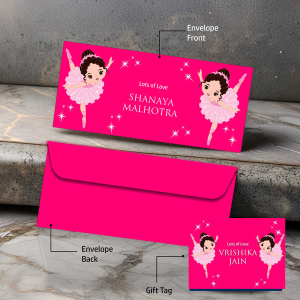 Personalised Money Envelopes - Ballerina Theme - Set of 20 - Chatterbox Labels-Envelopes