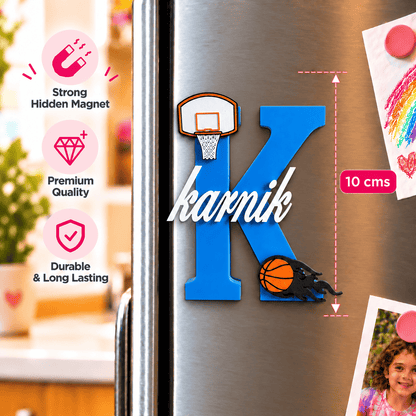 Basketball Theme 3D Printed Magnetic Name Sign