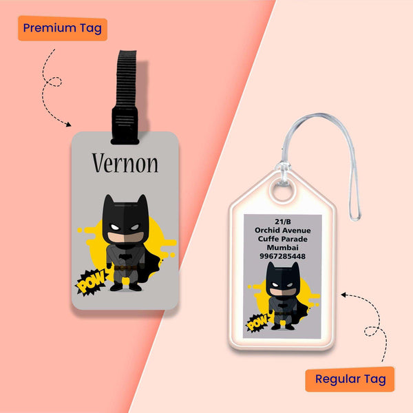 Personalized Bag Tags for Kids - Batman Design