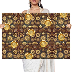 Personalised Happy Diwali Gift Wrapping Paper - Marigold Delight Theme Chatterbox Labels