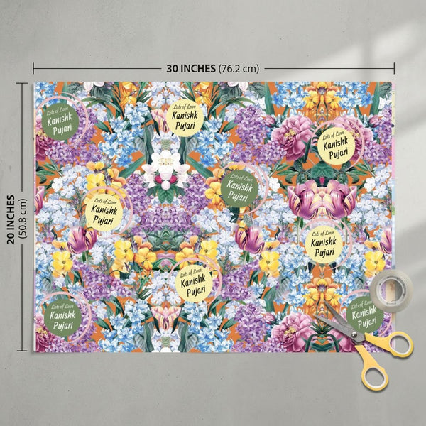 Custom Gift Wrapping Paper - Bespoke Floral Dawn - Chatterbox Labels - Wrapping Paper