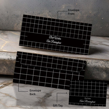 Personalised Money Envelopes - Black Chequered Theme - Set of 20 - Chatterbox Labels-Envelopes