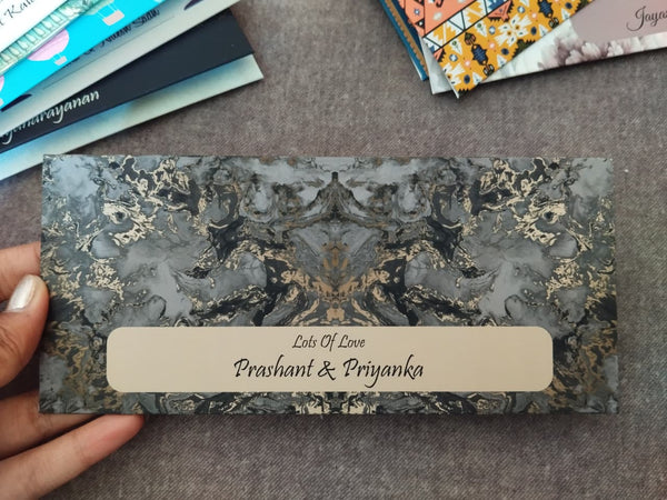 Personalised Money Envelopes - Black Marble Theme - Chatterbox Labels - Envelopes