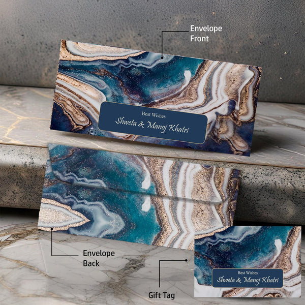 Personalised Money Envelopes - Blue Marble Theme - Chatterbox Labels - Envelopes