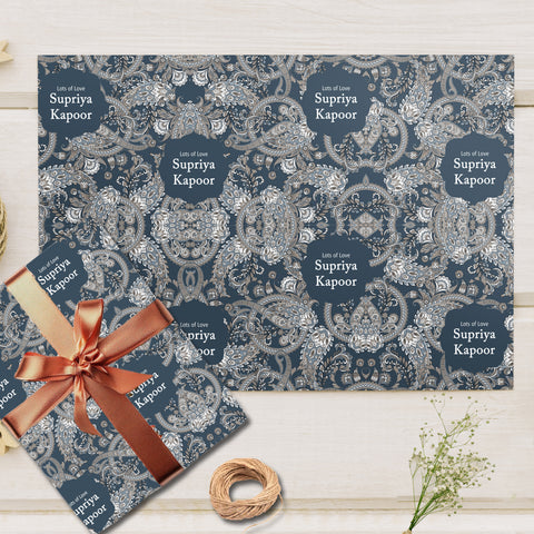 Custom Gift Wrapping Paper - Blue Mirage Design