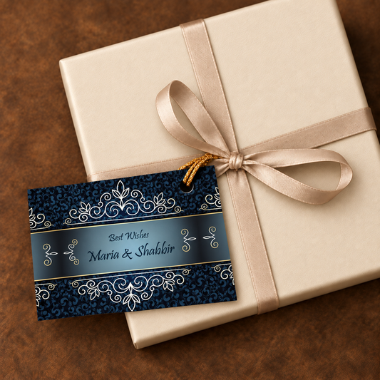 Gift tags / Gift Stickers - Blue Motif Design