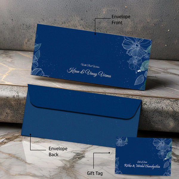 Personalised Money Envelopes - Blue Whisper - Set of 20