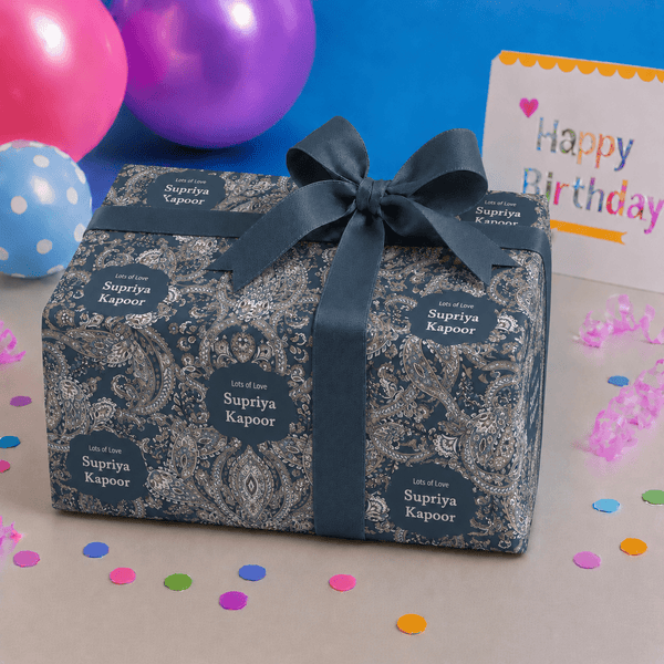 Custom Gift Wrapping Paper - Blue Mirage Design - Chatterbox Labels - Wrapping Paper