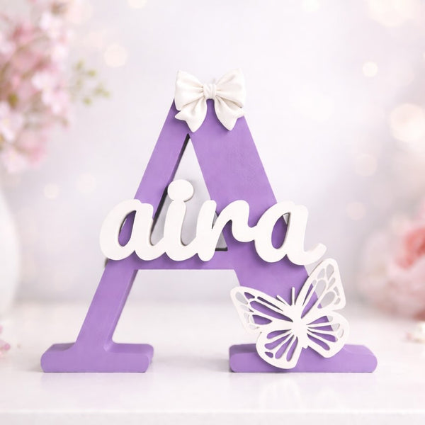 Bow Theme Personalised 3D Printed Name Stand