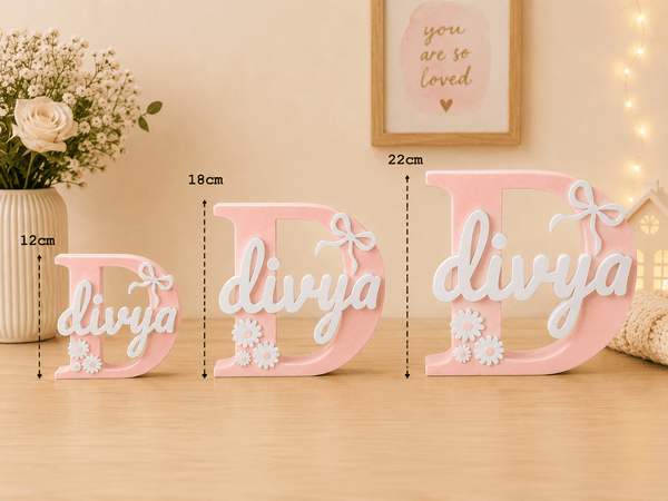 Bow Theme Personalised 3D Printed Name Stand - Chatterbox Labels-3D Printed Gifts
