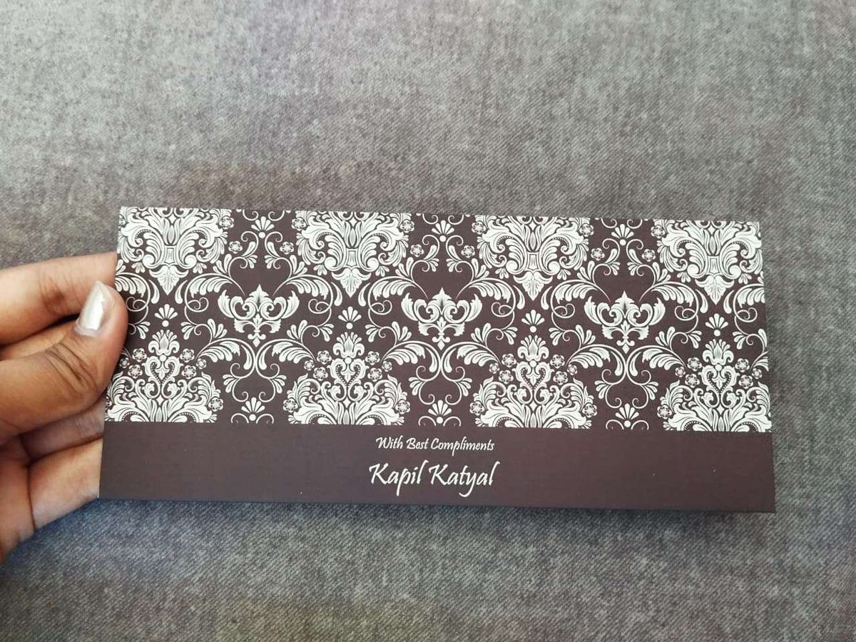 Personalised Money Envelopes - Brown Filigre Theme - Chatterbox Labels - Envelopes