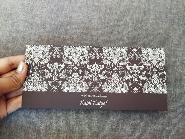 Personalised Money Envelopes - Brown Filigre Theme - Chatterbox Labels - Envelopes