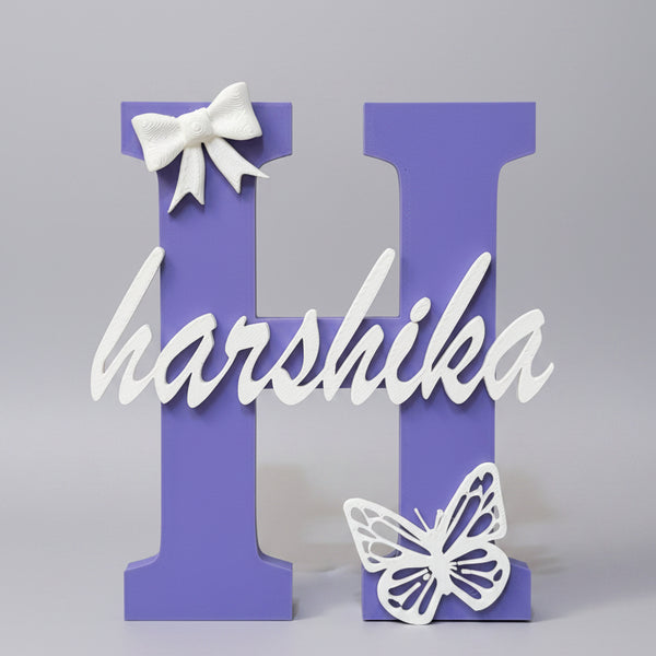 Personalised Name Stand & Pen Holder Bow & Butterfly Theme