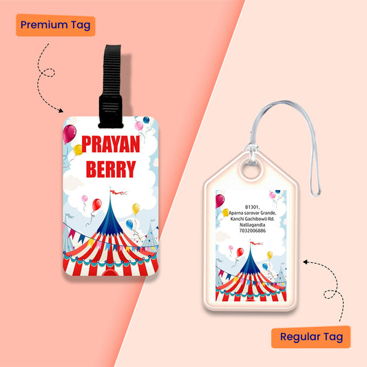 Personalized Bag Tags for Kids - Carnival design - Chatterbox Labels - Bag Tags