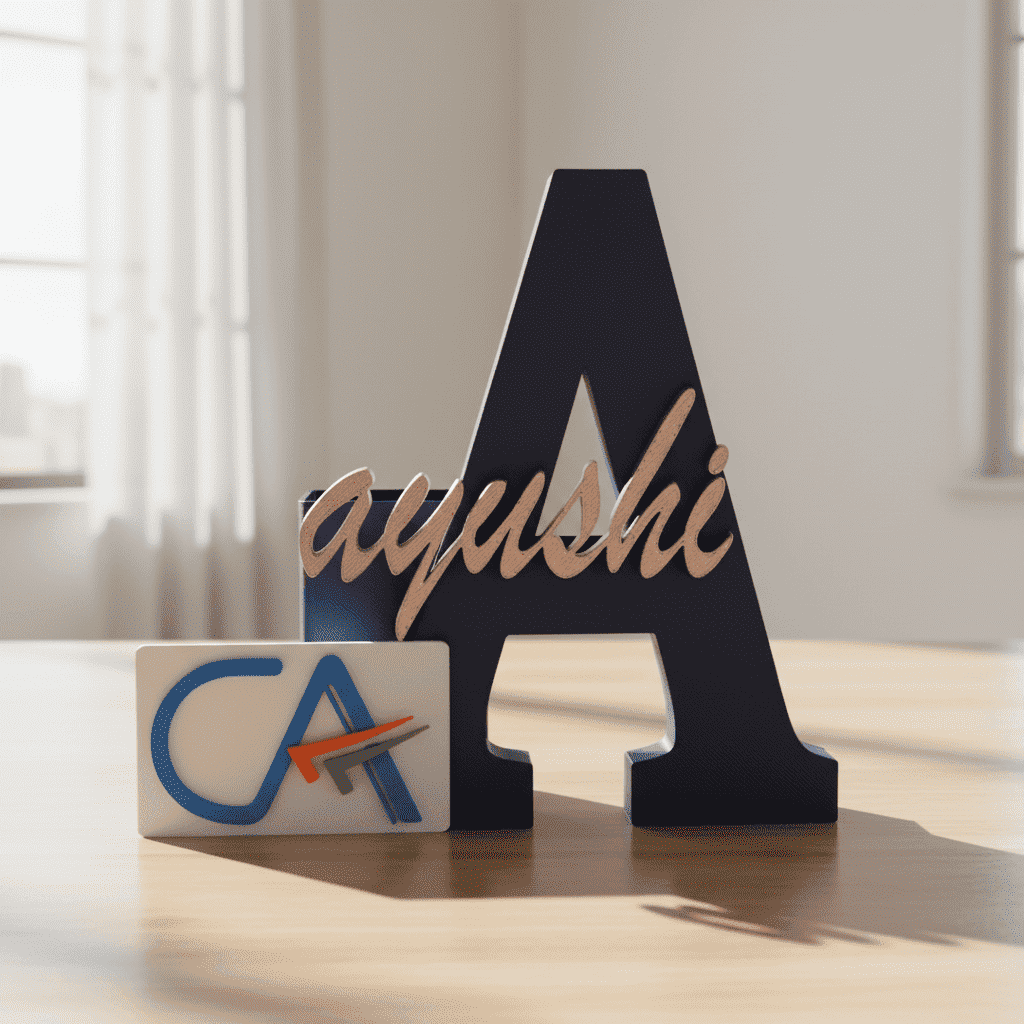 CA India Personalised Name Stand & Pen Holder for Desk - Chatterbox Labels-3D Printed Gifts