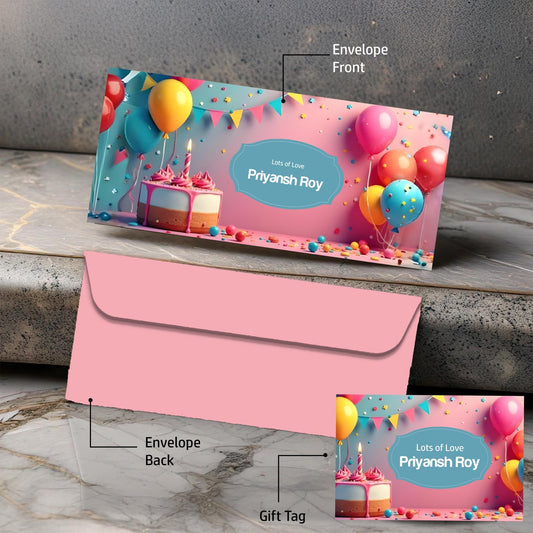 Personalised Money Envelopes - Cake & Confetti Design - Chatterbox Labels-Envelopes