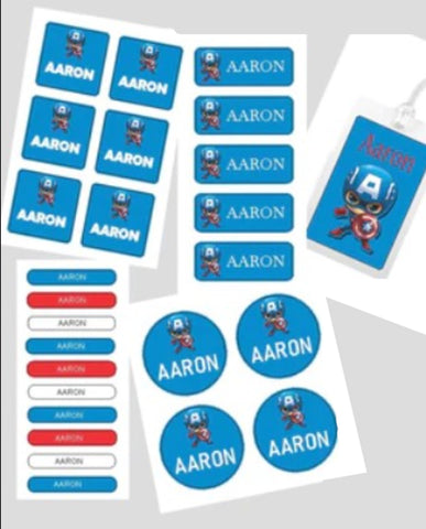 Assorted Waterproof Labels - Captain America Theme Chatterbox Labels
