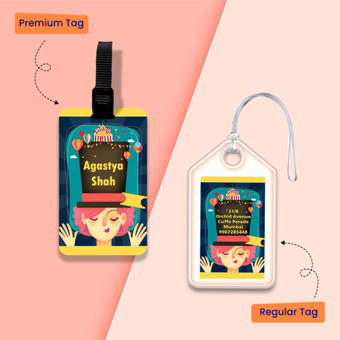 Personalized Bag Tags for Kids - Set of 5 - Carnival design