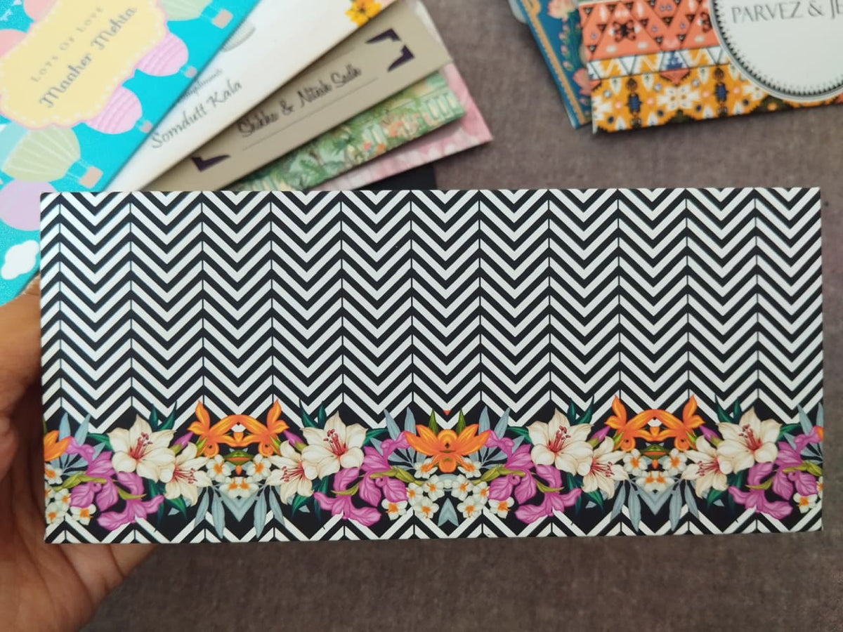 Personalised Money Envelopes - Chevron Orchids - Chatterbox Labels - Envelopes