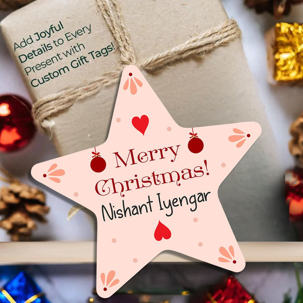 Custom Shape Christmas Gift Tags/Gift Labels - Star of Joy - Chatterbox Labels - Gift Tags