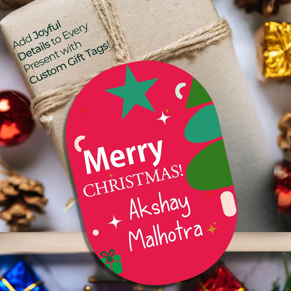 Custom Shape Christmas Gift Tags/Gift Labels - Holiday Cheer - Chatterbox Labels - Gift Tags