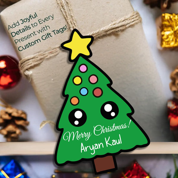Custom Shape Christmas Gift Tags/Gift Labels - The Little Christmas Tree - Chatterbox Labels - Gift Tags