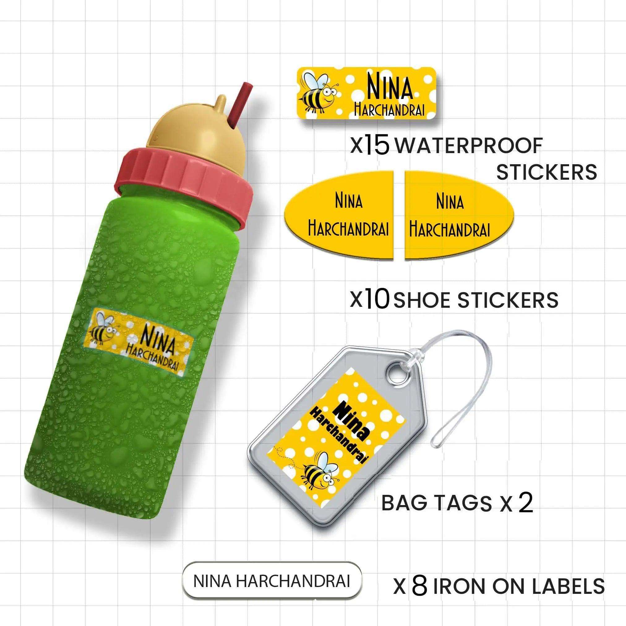 Personalised Waterproof School Labels Combo Pack- 35 Labels