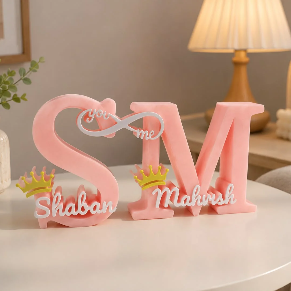 Couples Theme Personalised 3D Printed Name Stand