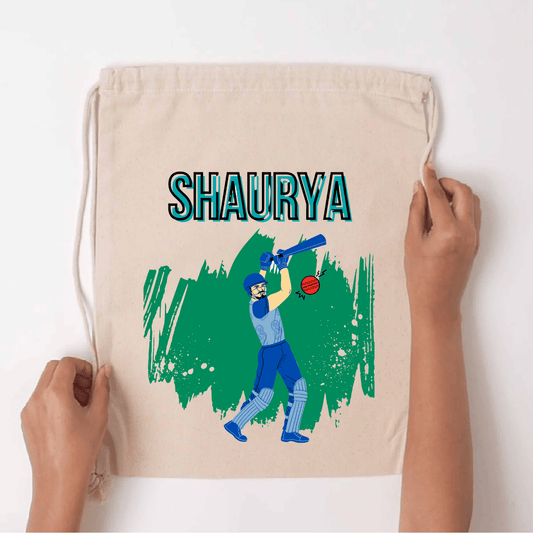 Custom Drawstring Bag - Cricket Crew - Chatterbox Labels - Drawstring Bag