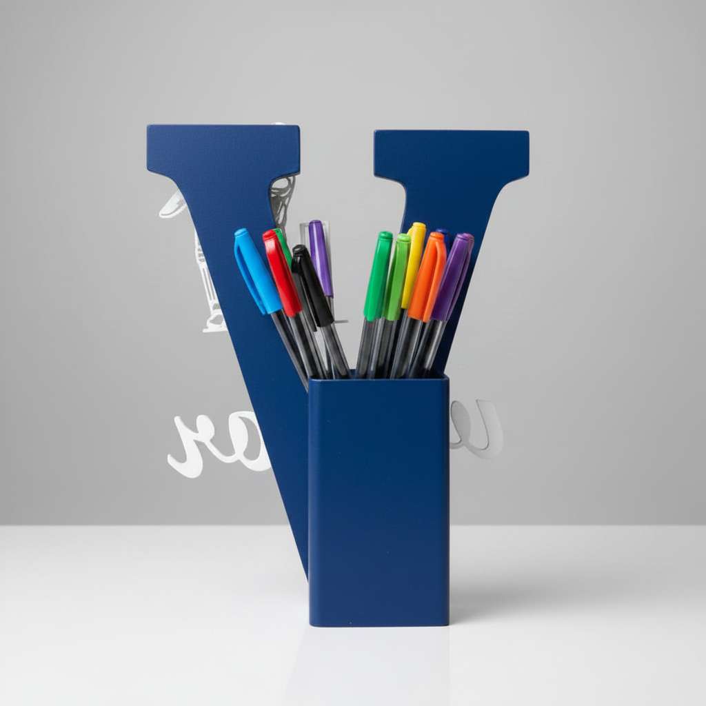 Personalised Name Stand & Pen Holder Cricket Theme - Chatterbox Labels-3D Printed Gifts