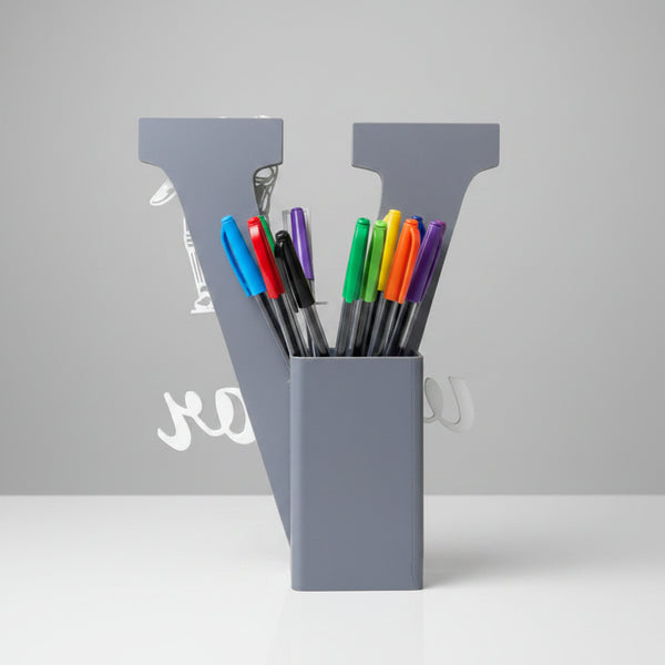 Personalised Name Stand & Pen Holder Cricket Theme