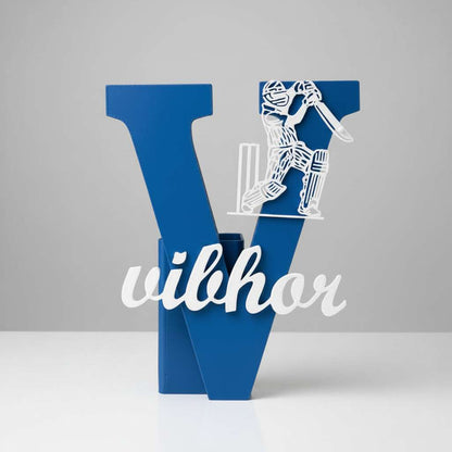 Personalised Name Stand & Pen Holder Cricket Theme - Chatterbox Labels-3D Printed Gifts