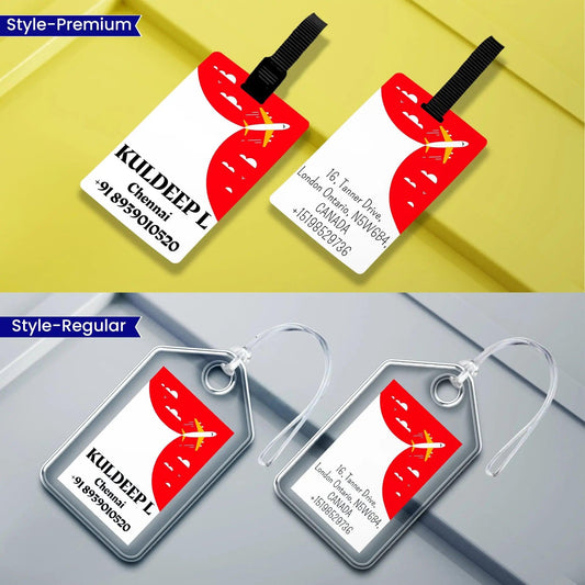 Custom Luggage Tags - Airplane Design - Chatterbox Labels - Luggage Tags