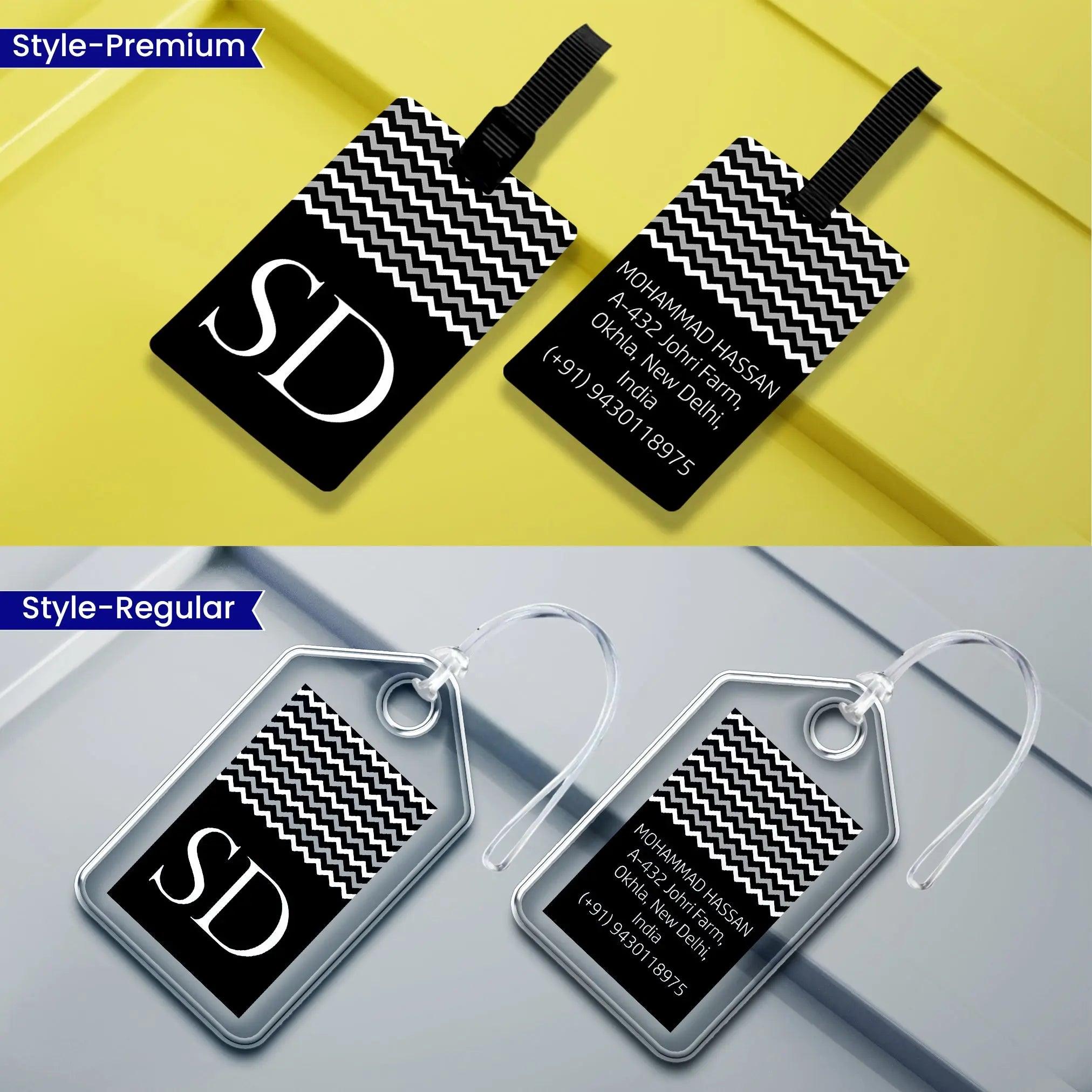 Custom Luggage Tags Chevron Design - Set of 5 Chatterbox Labels