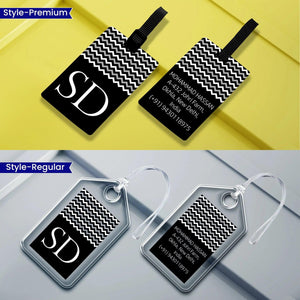Custom Luggage Tags Chevron Design - Set of 5 Chatterbox Labels
