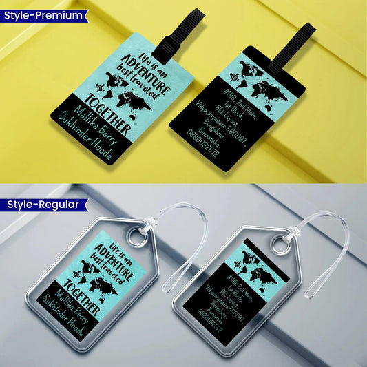 Custom Luggage Tags - World Traveler Design - Chatterbox Labels - Luggage Tags