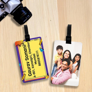 Custom Luggage Tags with Photo and Name - Set of 5 Chatterbox Labels