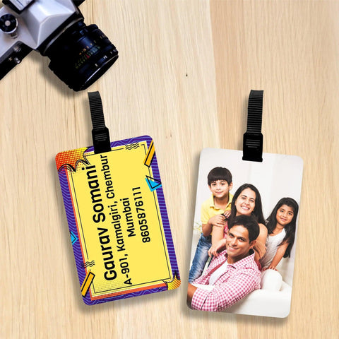 Custom Luggage Tags with Photo and Name - Set of 5 Chatterbox Labels