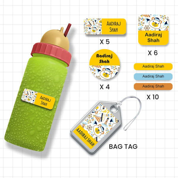 Assorted Shapes Waterproof Labels - Cute Sailor Theme