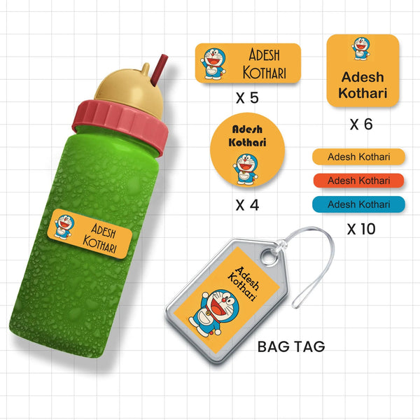 Assorted Shapes Waterproof Labels - Doraemon Theme - Chatterbox Labels-Personalised Waterproof Stickers - Opaque