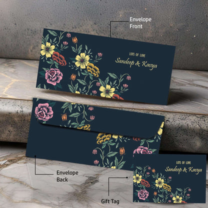 Personalised Money Envelopes - Dark Floral Theme - Chatterbox Labels-Envelopes